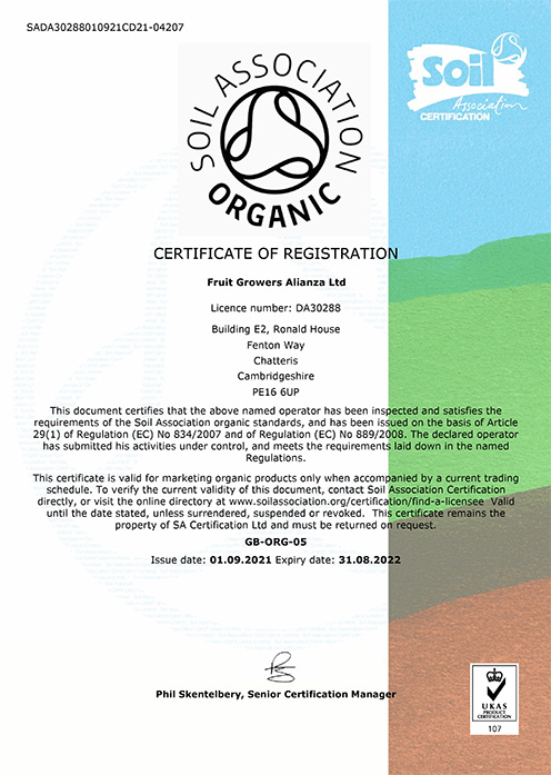Soil Association Certificate
